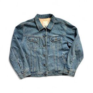 Vintage J. Jill Denim Jacket Blue Jean Trucker Size Large